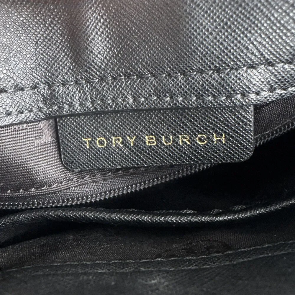 Tory Burch Emerson Mini Tote Crossbody Black Saffiano Leather Bag Gold Hardware